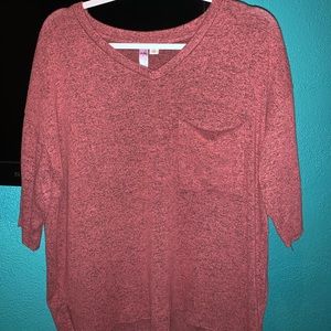 Red 3/4 Sleeve Sweater